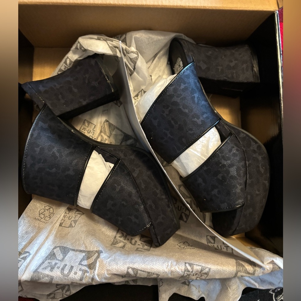 TUK Black Platform Heels